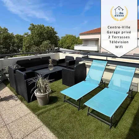 BnGo I Immense RoofTop Lyon I 2 chambres, 4 places parkings, 2 immenses terrasses, 8 personnes-2