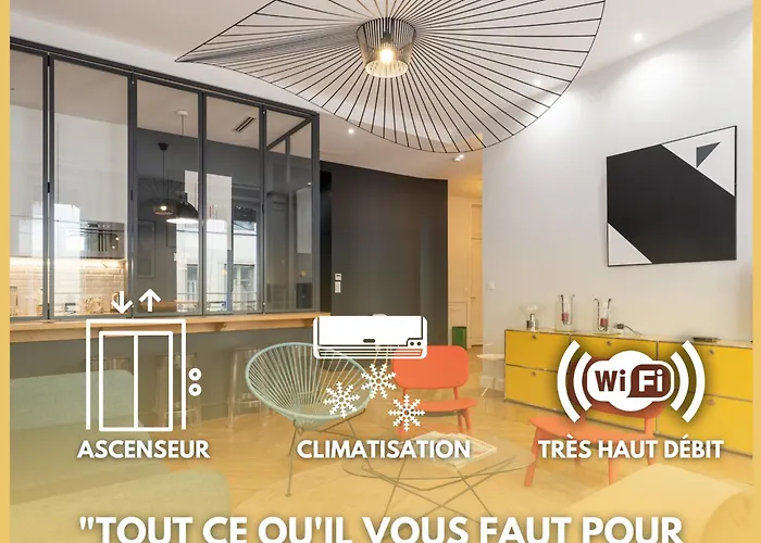 Appartement L'Atelier,T3,au pied de l'Opéra, Climatisé, CHECK-IN AUTONOME 24H sur 24H à Lyon