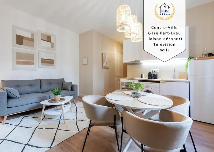 BnGo I Luxe&Confort I Gare PartDieu, 2 personnes, Aéroport, Rhone-Express Lyon