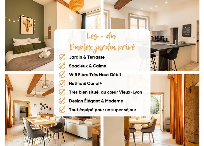 Duplex Spacieux Jardin Privé et Vue sur le Vieux-Lyon